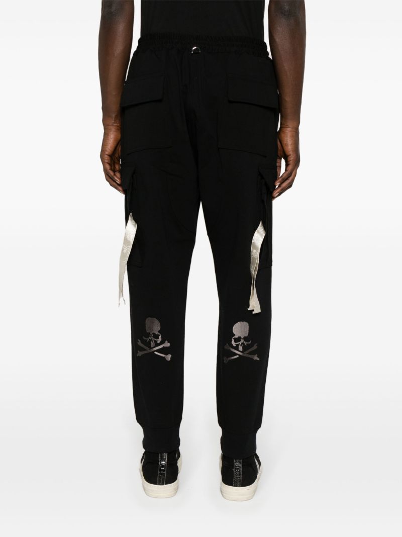 Black Mid-rise Tapered Track Pants