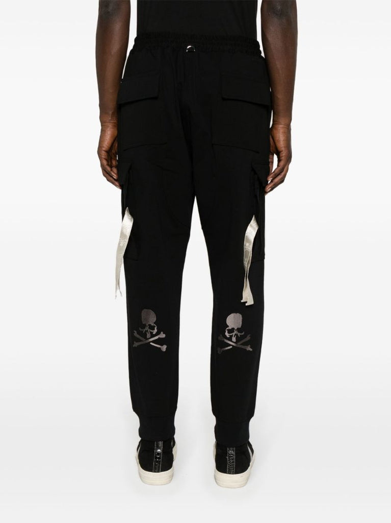 Black Mid-rise Tapered Track Pants