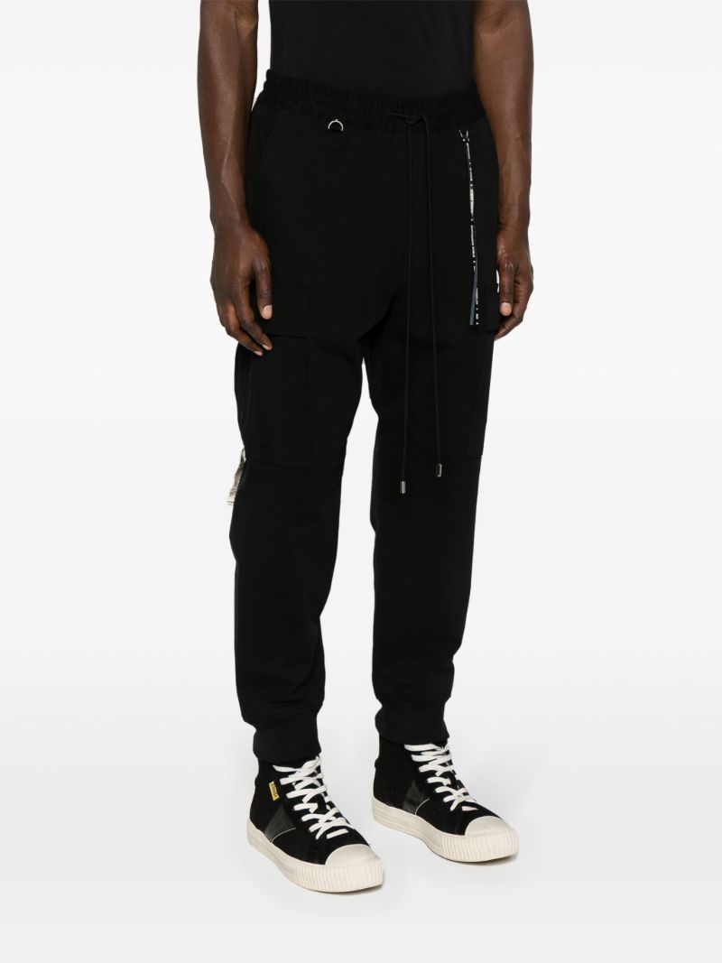 Black Mid-rise Tapered Track Pants