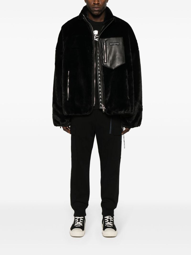 Black Mid-rise Tapered Track Pants