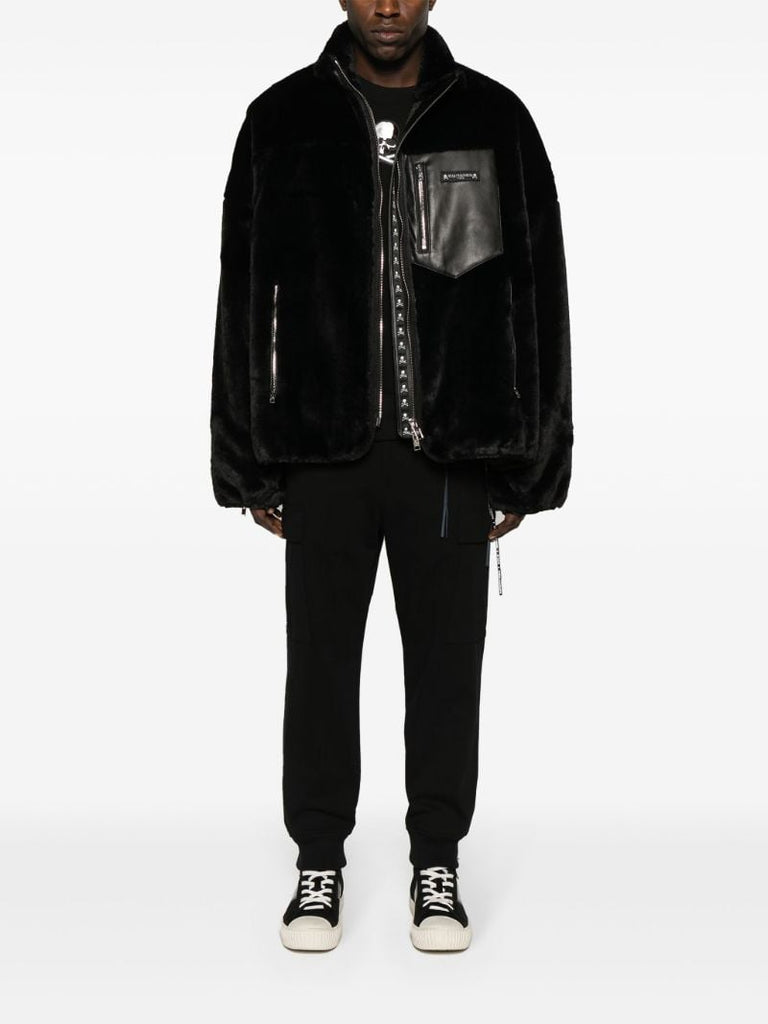 Black Mid-rise Tapered Track Pants
