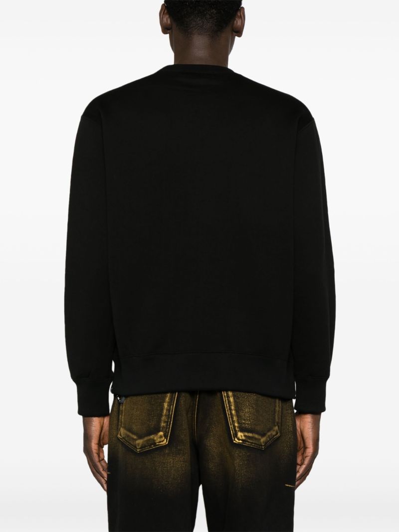 Black Logo-appliquÃ_x0083_Â© Cotton Sweatshirt
