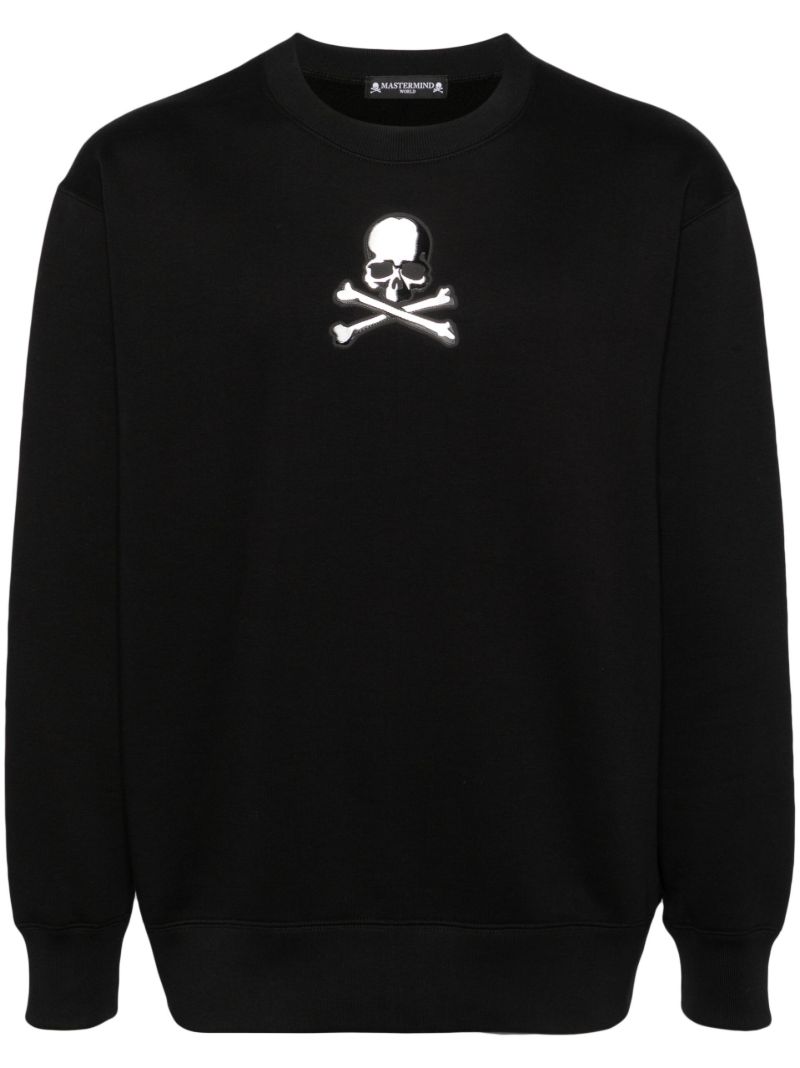 Black Logo-appliquÃ_x0083_Â© Cotton Sweatshirt