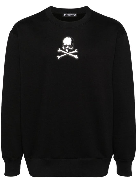 Black Logo-appliquÃ_x0083_Â© Cotton Sweatshirt