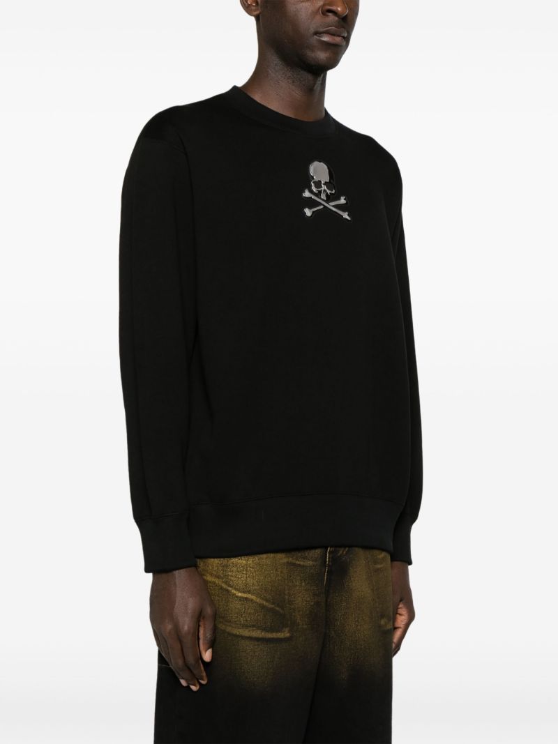 Black Logo-appliquÃ_x0083_Â© Cotton Sweatshirt