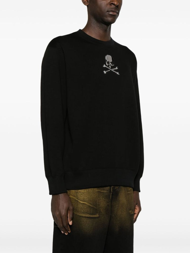 Black Logo-appliquÃ_x0083_Â© Cotton Sweatshirt