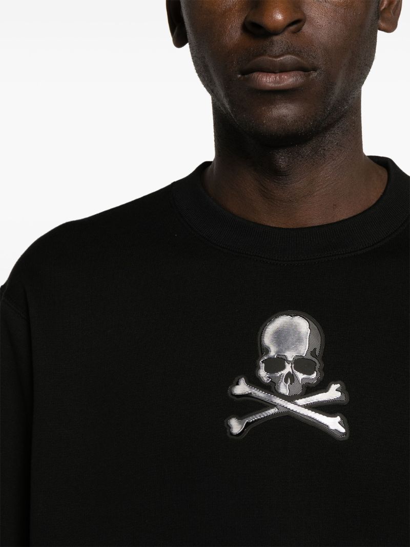 Black Logo-appliquÃ_x0083_Â© Cotton Sweatshirt