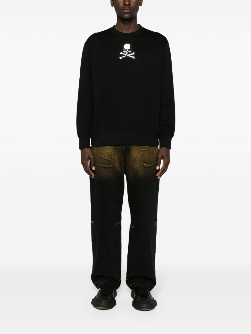 Black Logo-appliquÃ_x0083_Â© Cotton Sweatshirt