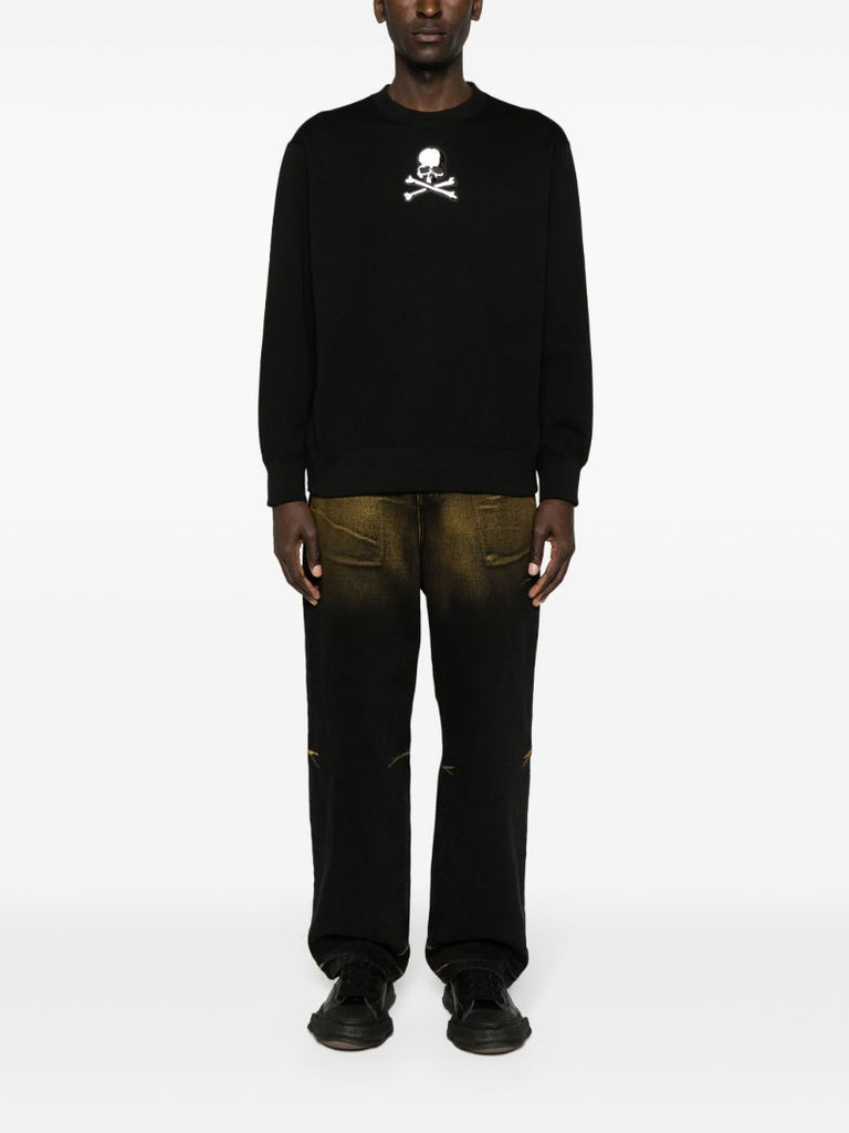 Black Logo-appliquÃ_x0083_Â© Cotton Sweatshirt