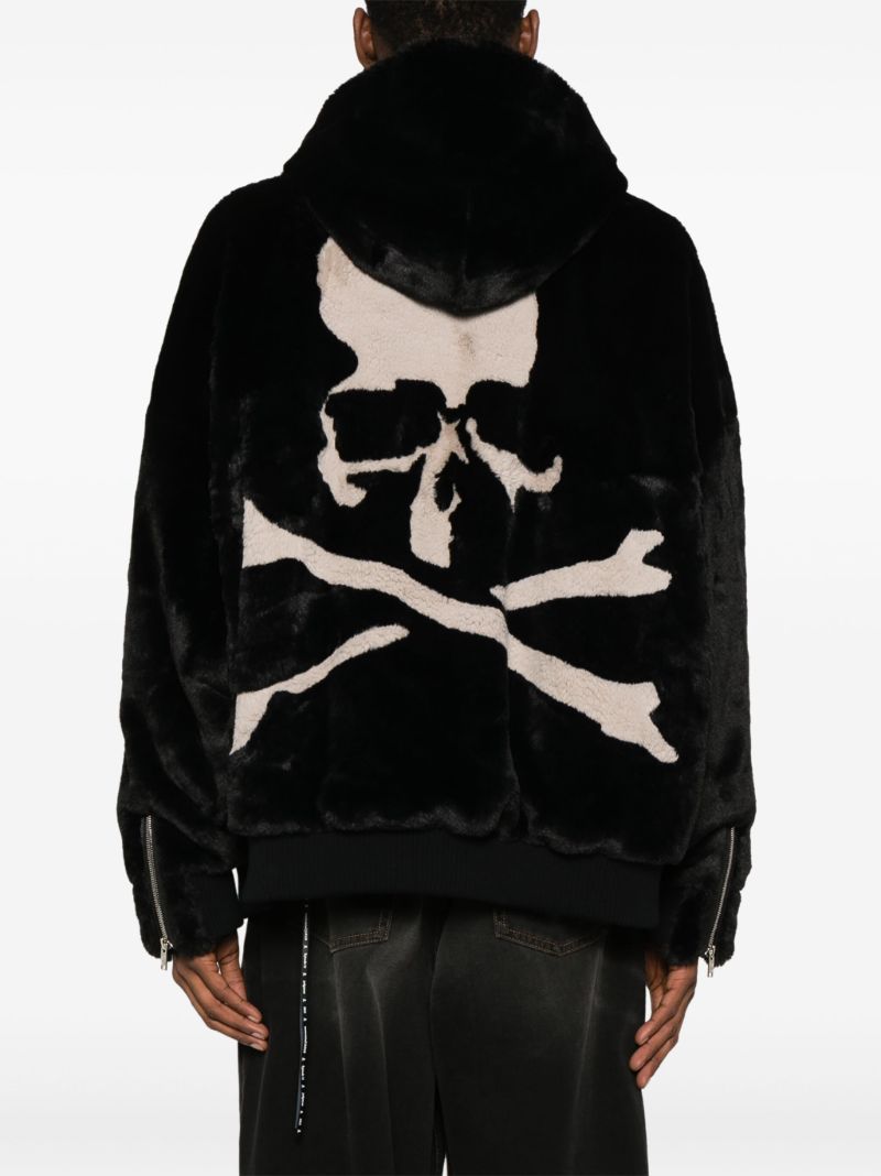 Black Faux-fur Hooded Jacket