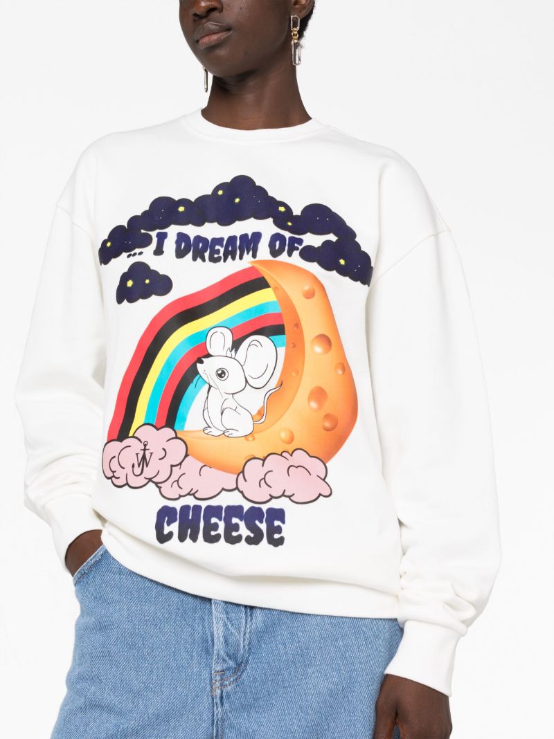 White Graphic-print Cotton Sweatshirt