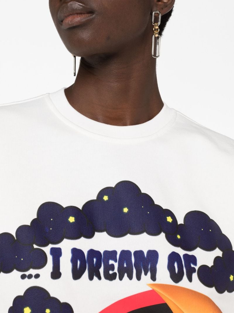 White Graphic-print Cotton Sweatshirt
