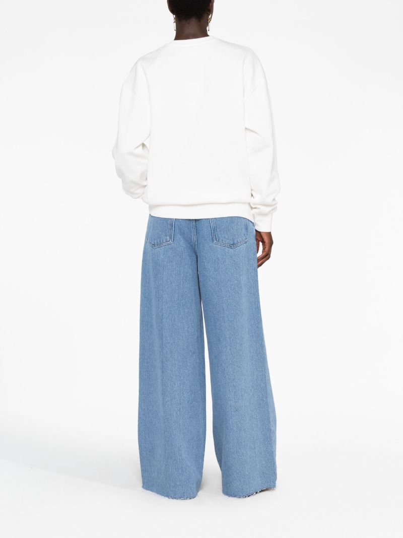 White Graphic-print Cotton Sweatshirt