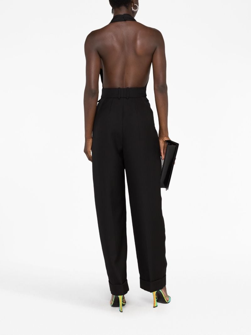 Black Halterneck Wool Jumpsuit