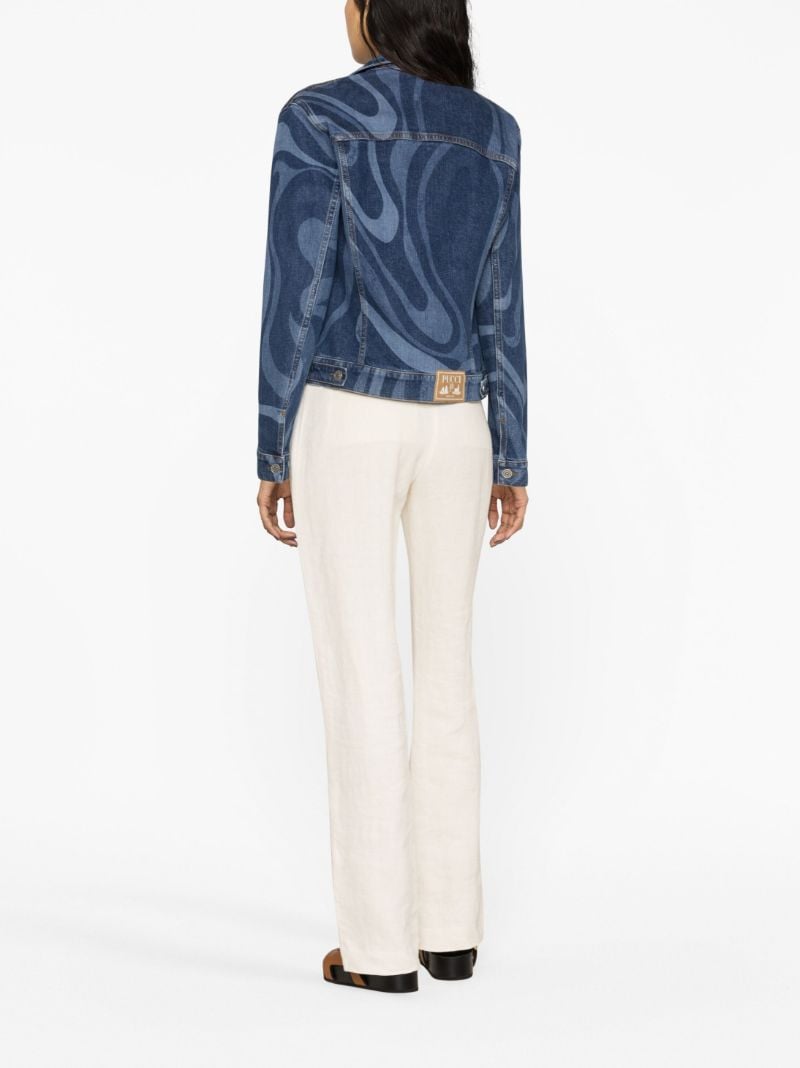 Blue Marmo-print Denim Jacket