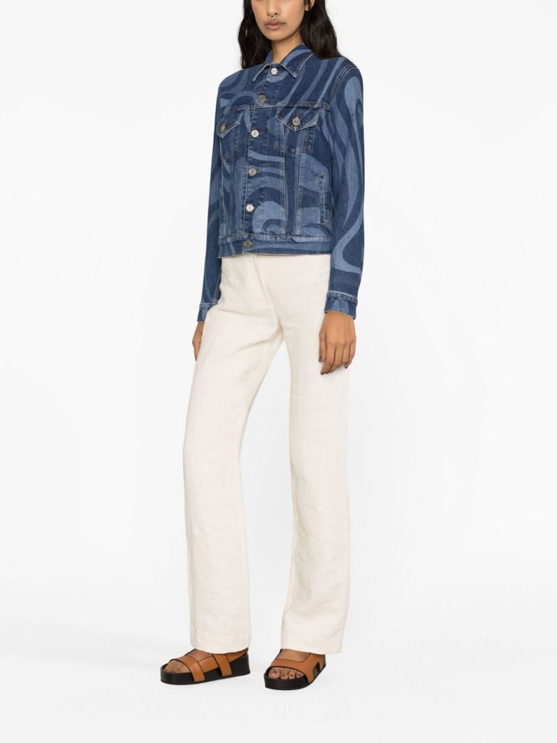 Blue Marmo-print Denim Jacket