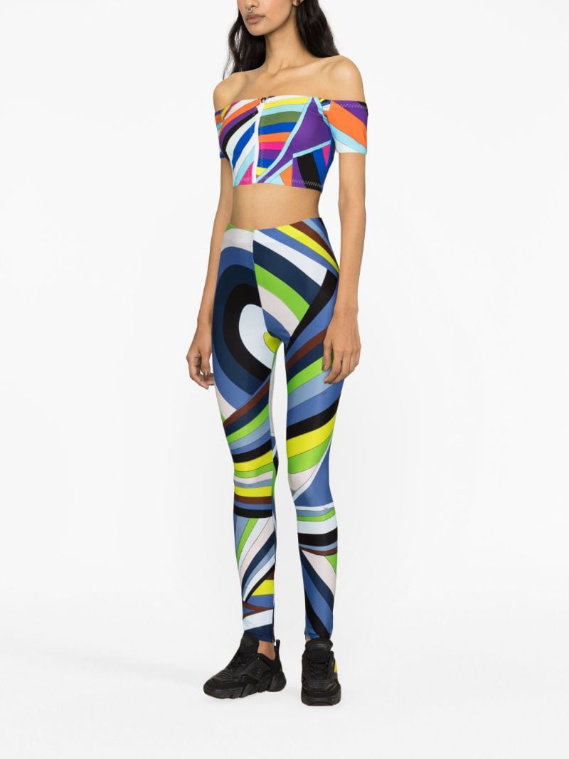 Blue Iride-print Crop Top