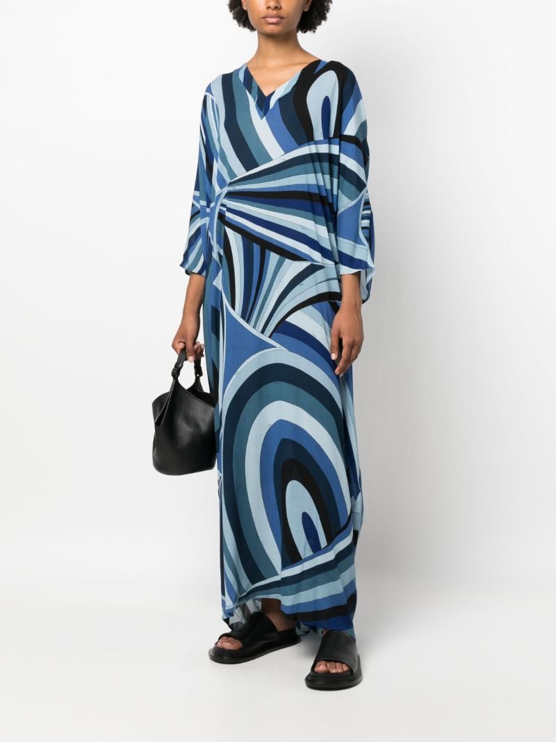 Blue Iride-print Maxi Dress