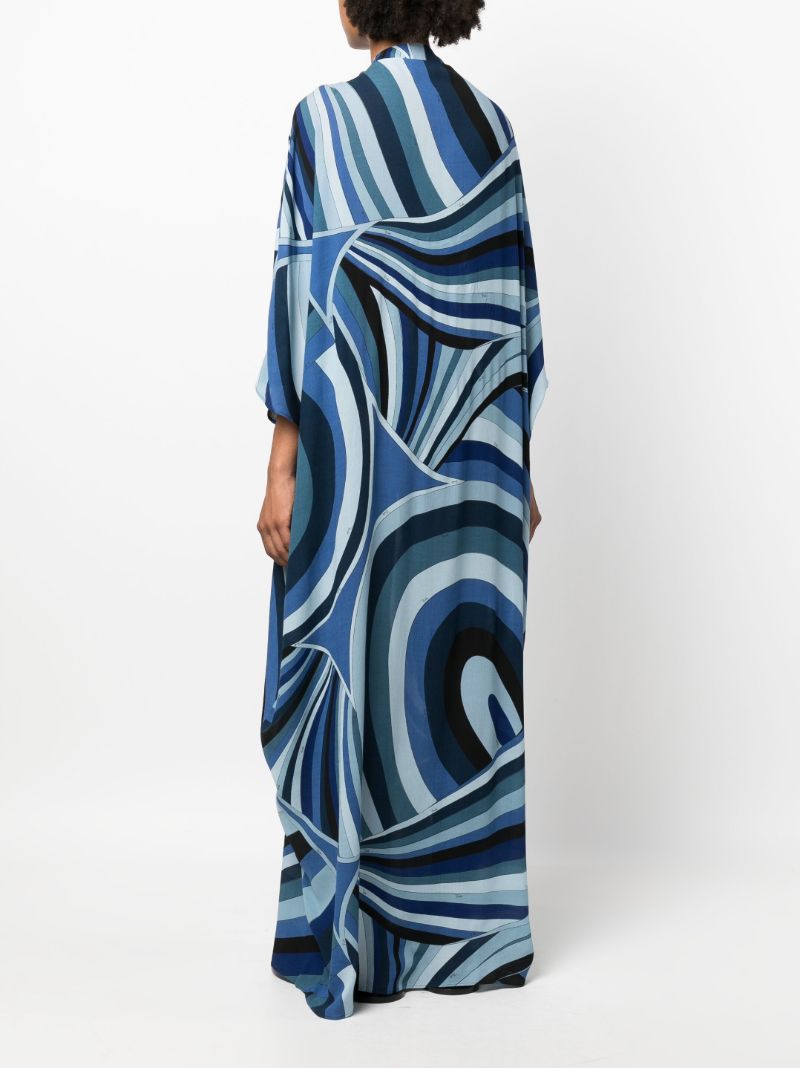Blue Iride-print Maxi Dress