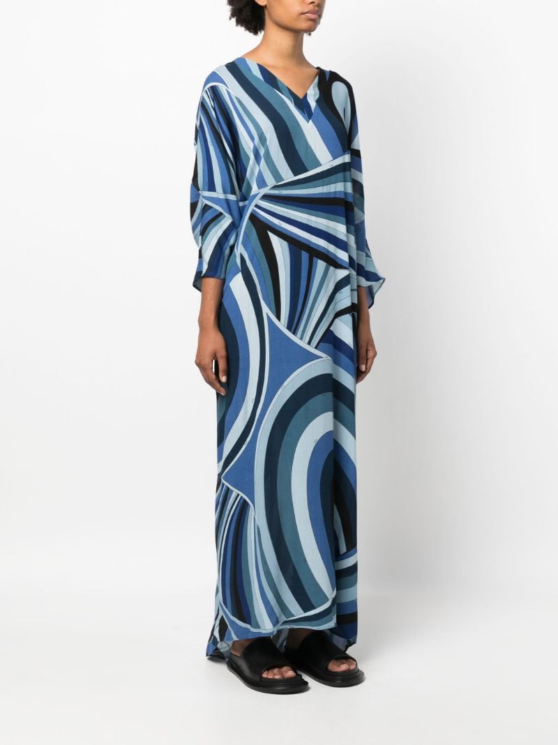 Blue Iride-print Maxi Dress