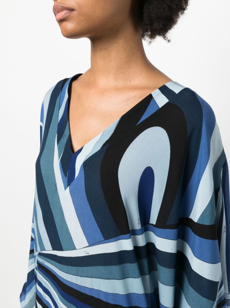 Blue Iride-print Maxi Dress
