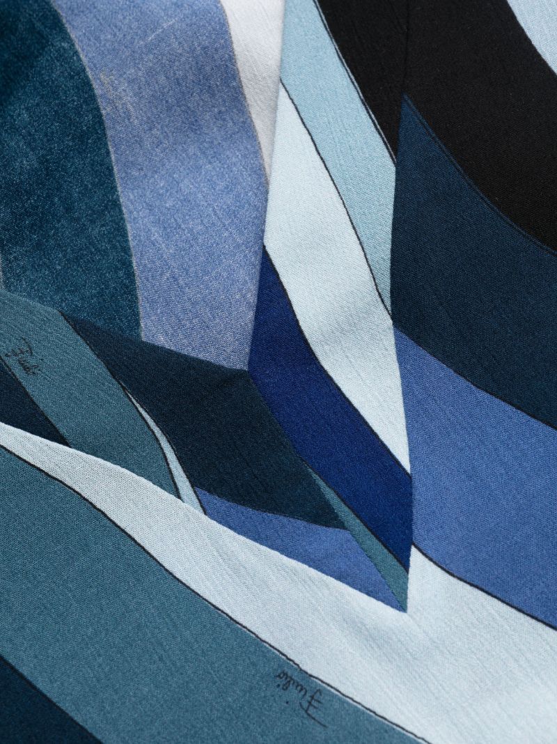 Blue Iride-print Maxi Dress