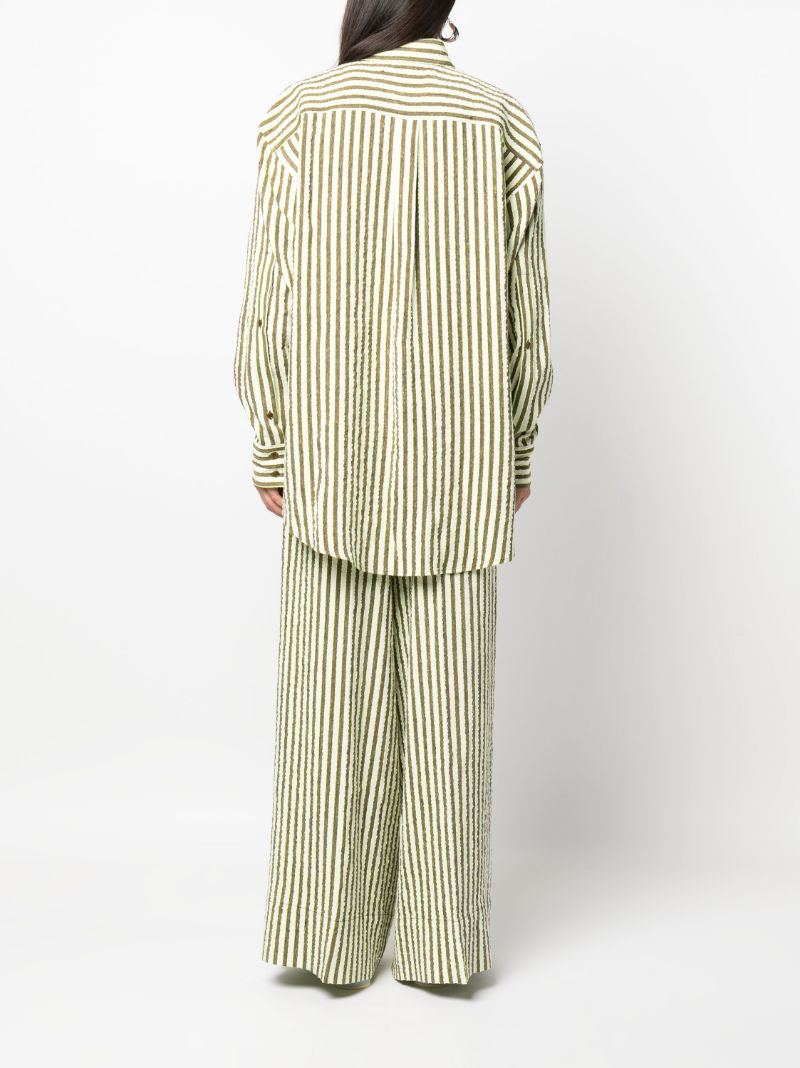 Neutral Striped Seersucker Shirt