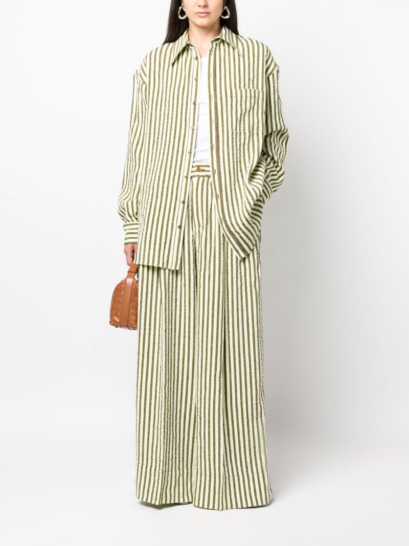 Neutral Striped Seersucker Shirt