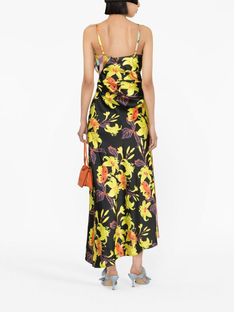 Yellow Printed Asymmetric Dress