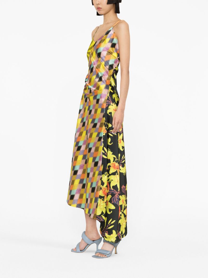 Yellow Printed Asymmetric Dress