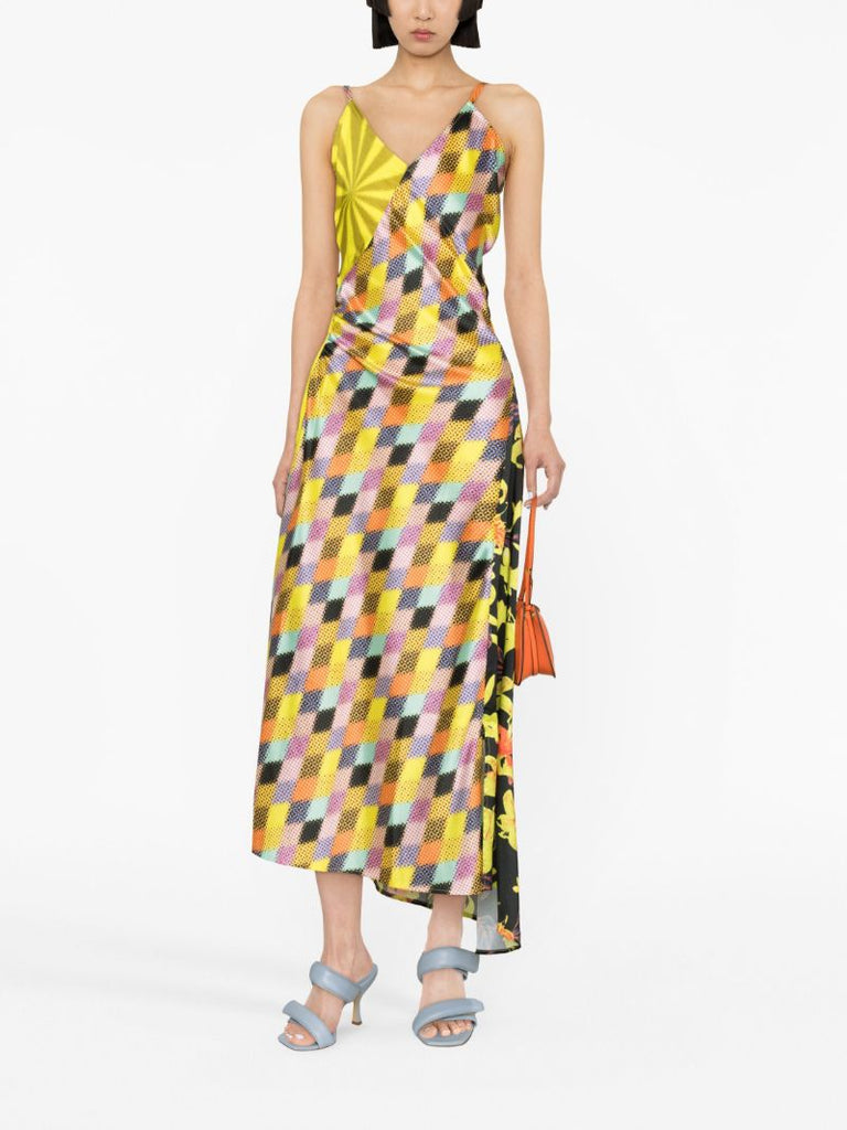 Yellow Printed Asymmetric Dress