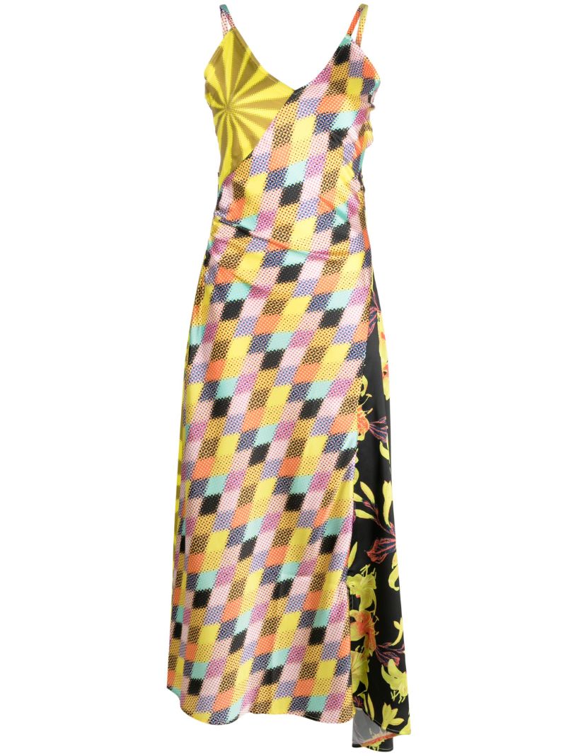 Yellow Printed Asymmetric Dress