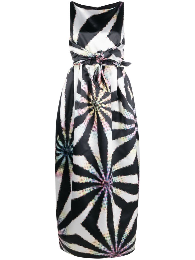 Black Graphic Print Dress