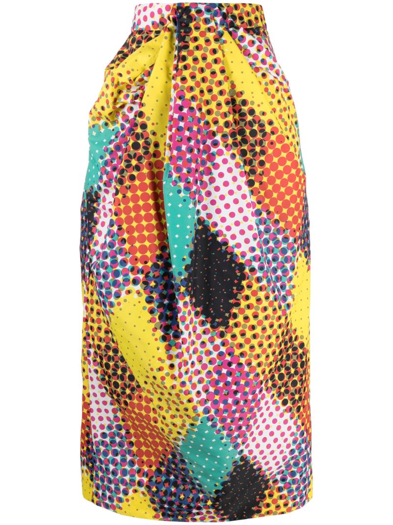 Yellow Printed Flared Skirt