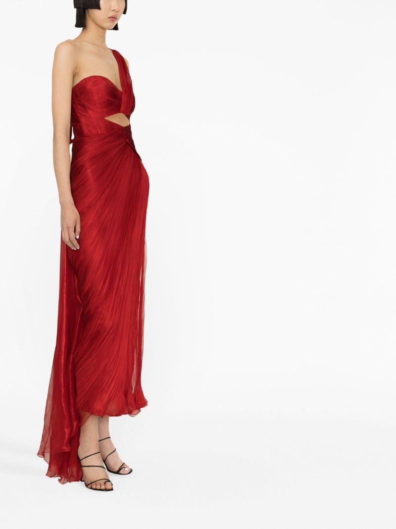 Red Amelia One-shoulder Silk Gown