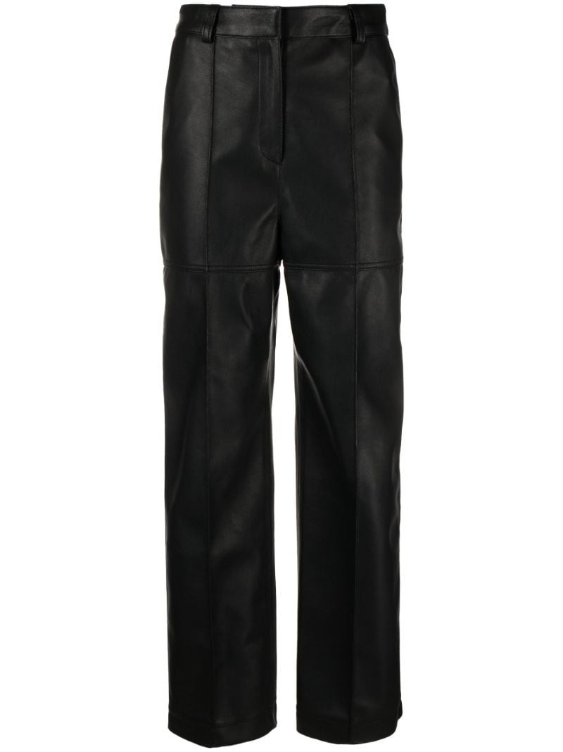 Black Faux-leather Straight-leg Trousers