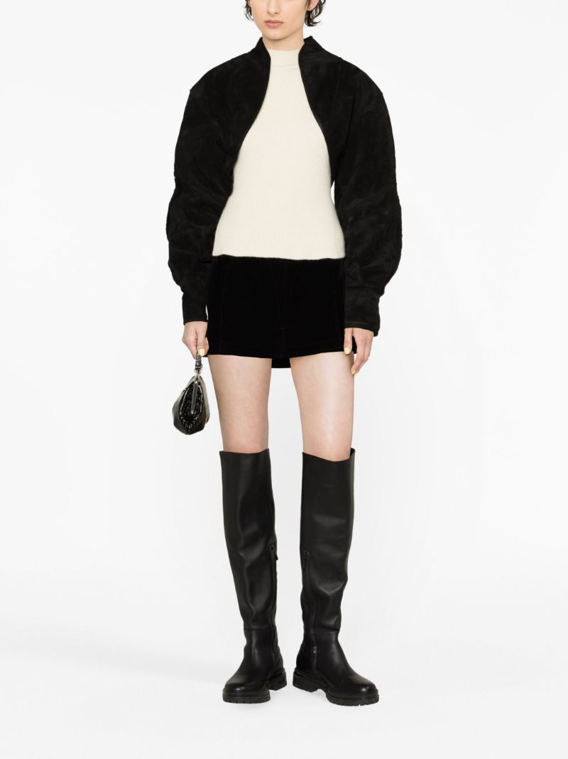 Faux-suede Bolero Jacket