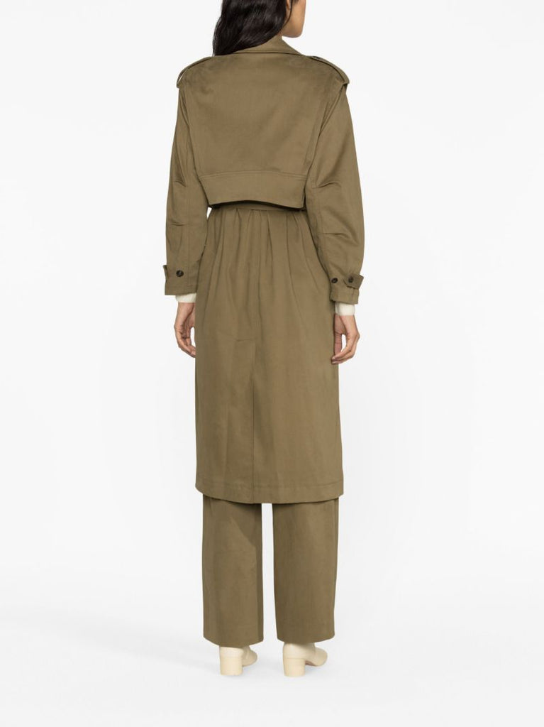 Green Cotton Trench Coat