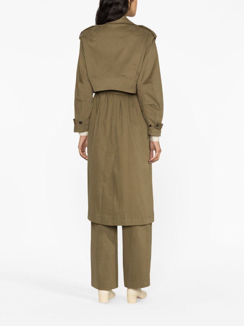 Green Cotton Trench Coat