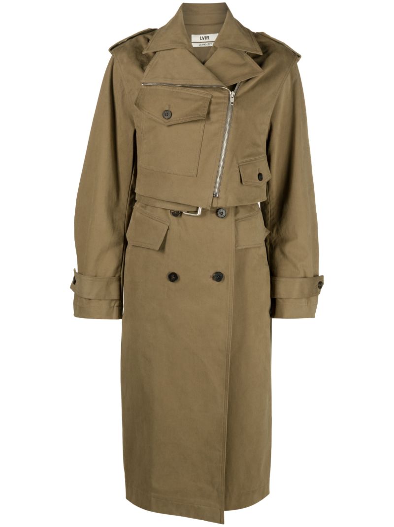 Green Cotton Trench Coat
