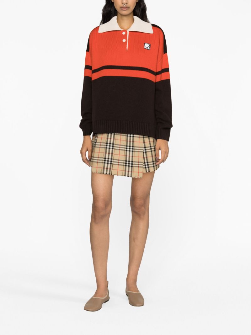 Black Calm Logo-patch Wool Polo Top