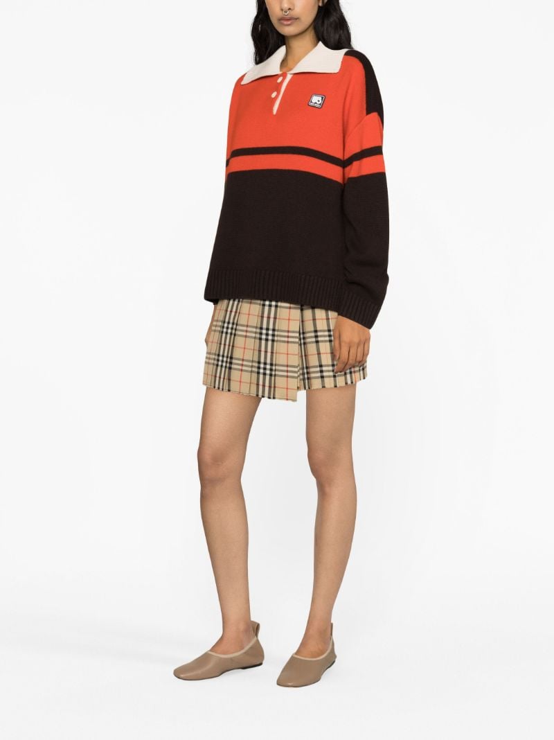 Black Calm Logo-patch Wool Polo Top