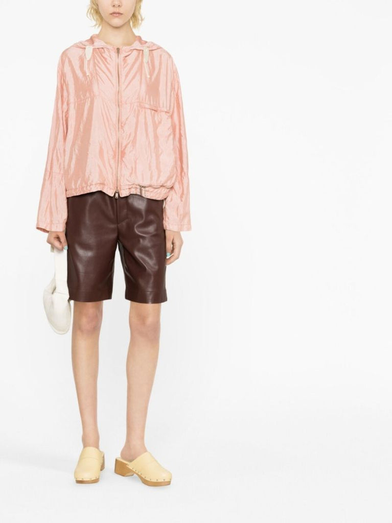 Pink Packaway Hooded Blouson Jacket