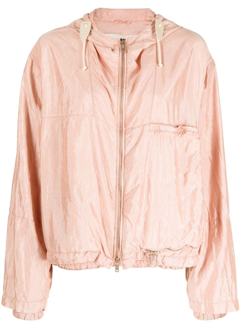 Pink Packaway Hooded Blouson Jacket