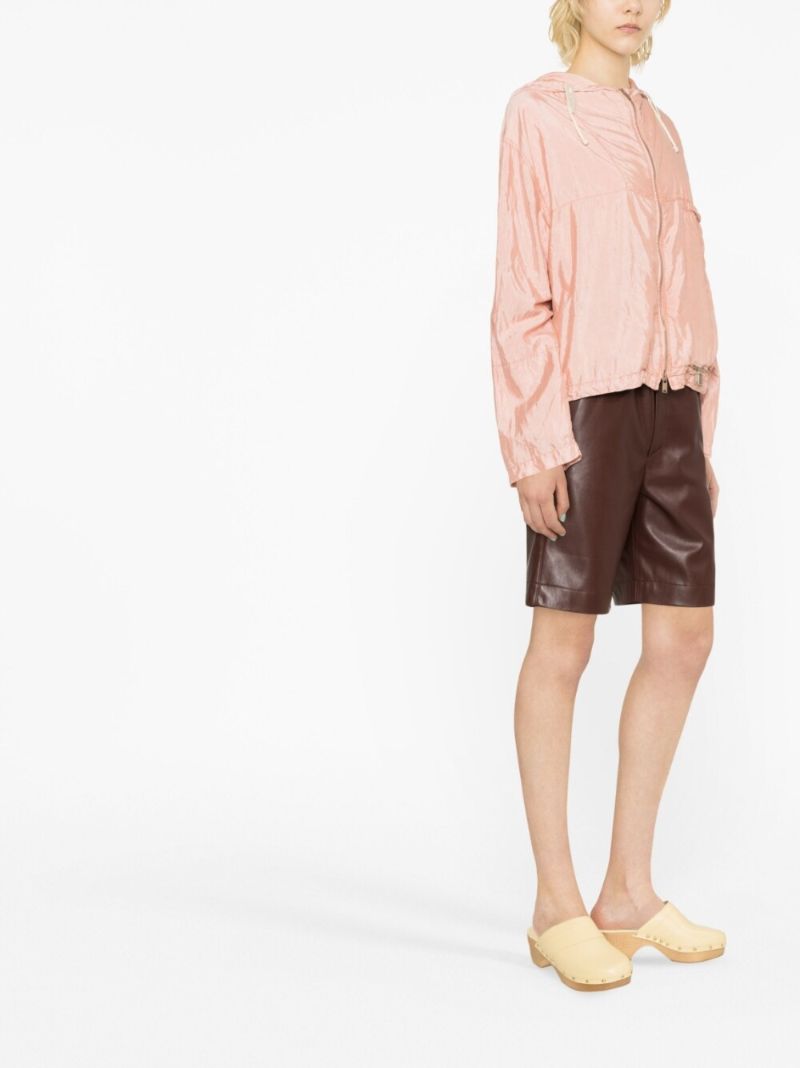 Pink Packaway Hooded Blouson Jacket