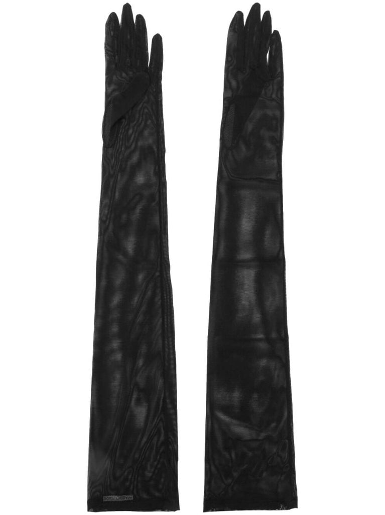 Black Stretch Long Gloves