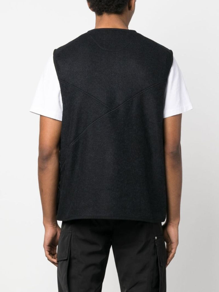 Black Fleece V-neck Gilet