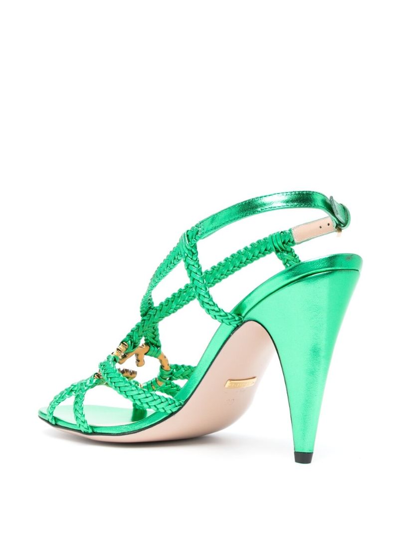 Green Gg Crystal-embellished Sandals
