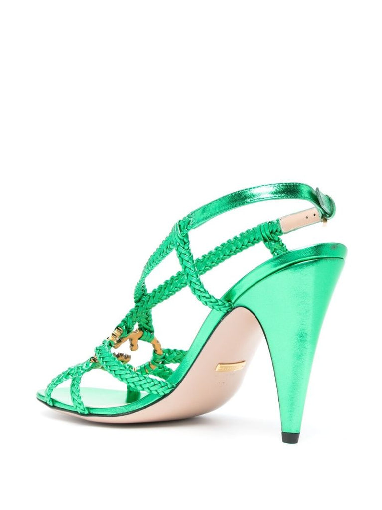 Green Gg Crystal-embellished Sandals