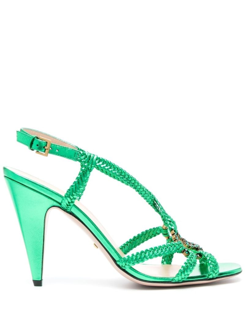 Green Gg Crystal-embellished Sandals